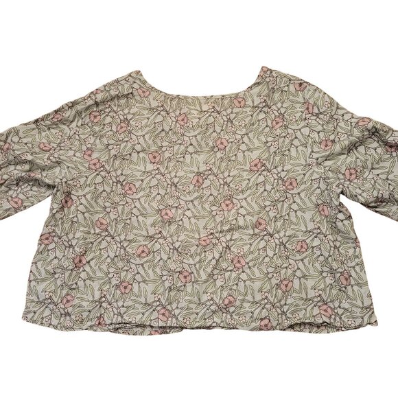 Flax 2 Piece Floral Sleeveless Maxi Dress Button Down Jacket 1G Linen 18 20 - Picture 6 of 9